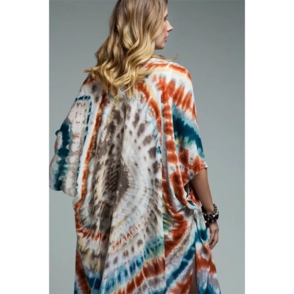 SOLD OUT Coachella Tie Dye Bohemian Kimono Open Wrap - Picture 5 of 6